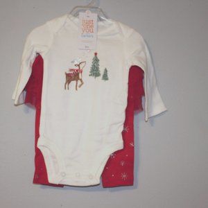 New NB Newborn 2 Piece Christmas Holiday Girls Outfit Just One You by Carter's